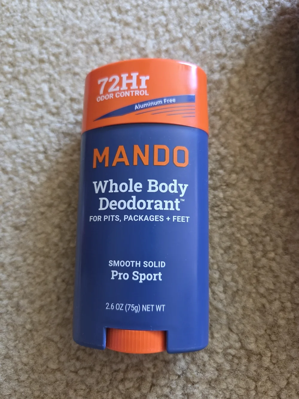 Mando Pro Sport Whole Body Deodorant Stick 2.65 oz + Spray 4.3 oz Aluminum-Free